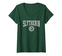 Donna Harry Potter Harry Potter Slytherin Seal Maglietta con Collo a V