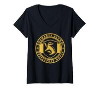 Donna Harry Potter Hufflepuff House Badge Maglietta con Collo a V