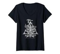 Donna Harry Potter I fratelli Doni della Morte Potere Desiderio Maglietta con Collo a V