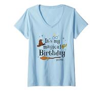 Donna Harry Potter It's My Magical Birthday Maglietta con Collo a V