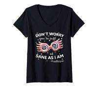Donna Harry Potter Luna Lovegood Spectrespecs White Maglietta con Collo a V