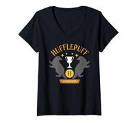 Donna Harry Potter Nuovo Design 2025 Hufflepuff Pride Maglietta con Collo a V