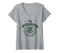 Donna Harry Potter Quidditch School Test Maglietta con Collo a V