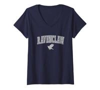 Donna Harry Potter Ravenclaw Arched Raven Maglietta con Collo a V
