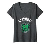 Donna Harry Potter Slytherin Birthday Maglietta con Collo a V