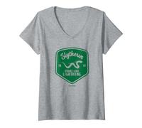 Donna Harry Potter Slytherin Strike Like Lightning Badge Maglietta con Collo a V