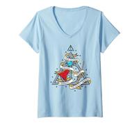 Donna Harry Potter Tale of The Three Brothers Maglietta con Collo a V