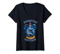 Donna Harry Potter Team Captain Ravenclaw Maglietta con Collo a V