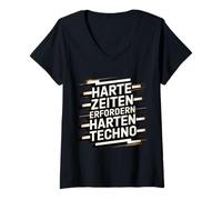 Donna HARTE ZEITEN ERFORDERN HARTEN TECHNO Maglietta con Collo a V