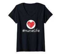 Donna Hashtag Nurse Life Funny Nurse Gifts La migliore infermiera di sempre Maglietta con Collo a V