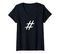 Donna Hashtagga me Maglietta con Collo a V
