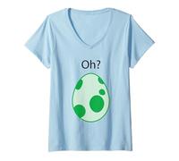 Donna Hatching Egg Oh? Camicia per Giocatori Maglietta con Collo a V