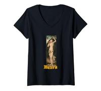 Donna Haters Eve con Serpente E La Frutta Proibita Arte Classica Maglietta con Collo a V