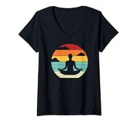 Donna Hatha Asanas Kundalini Ashtanga Yoga Maglietta con Collo a V