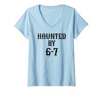 Donna Haunted By 67 Halloween Funny Six Seven Meme Gen Alpha Z 6-7 Maglietta con Collo a V