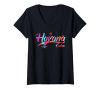 Donna Havanna Cuba | Vacation Travel Maglietta con Collo a V