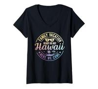 Donna Hawaii Family Vacation 2026 Trip Here We Come Matching Squad Maglietta con Collo a V
