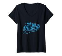 Donna Hawaii State America USA Paese Maglietta con Collo a V