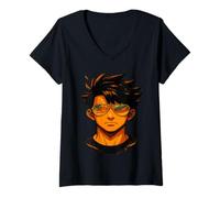 Donna Headstrong The Face of Fire Freedom And Fury, Idea Regalo Maglietta con Collo a V
