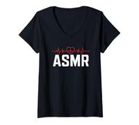 Donna Heartbeat ASMR Sentire Ogni Battito ECG Pulse Relax Maglietta con Collo a V