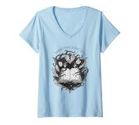 Donna Hearts And Hexes Society Dark Fantasy Witchy Book Club Maglietta con Collo a V