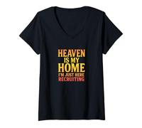 Donna Heaven Is My Home Camicie Uomo Donna Bsoys Abbigliamento Bambini Maglietta con Collo a V