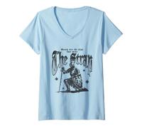 Donna Heavy Are The Hips That Wear The Strap Knight Funny Maglietta con Collo a V