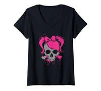 Donna Heavy Metal Girl Maglietta con Collo a V