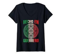 Donna Hecho en Guerrero Mexico - Orgoglioso Messicano - Guerrero Maglietta con Collo a V