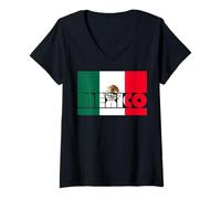 Donna Hecho en México Souvenir Recuerdo del Tequila y el Mariachi Maglietta con Collo a V