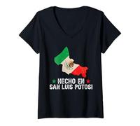Donna Hecho en San Luis Potosí Messico Orgoglioso Stato Messicano Maglietta con Collo a V