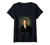 Donna Heinrich Heine Poeta Maglietta con Collo a V