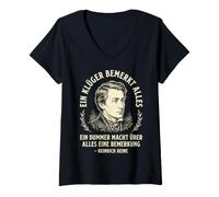 Donna Heinrich Heine Poeta Maglietta con Collo a V
