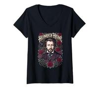 Donna Heinrich Heine Poeta Maglietta con Collo a V