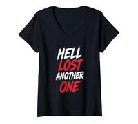 Donna Hell Lost Another One - Bold Text Graphic Christian Faith Maglietta con Collo a V