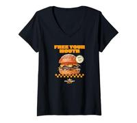 Donna Helldivers 2 Patriot Hut Burger Free Your Mouth Video Game Maglietta con Collo a V