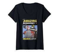 Donna Helldivers Amazing Democracy Brasch Is Back Helldiver Slap Maglietta con Collo a V