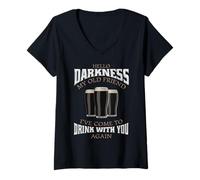 Donna Hello Darkness, Il Mio Vecchio Amico, Sono venuto a Bere Birra, Amante Maglietta con Collo a V