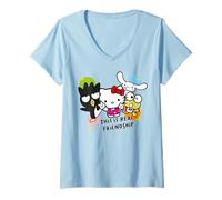 Donna Hello Kitty - And Friends This Is Real Friendship Maglietta con Collo a V