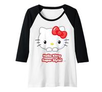 Donna Hello Kitty - Gatto Super stiloso Maglia con Maniche Raglan