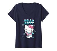 Donna Hello Kitty - Love Winter Christmas Maglietta con Collo a V