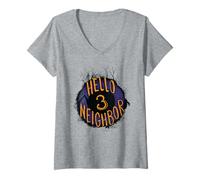 Donna Hello Neighbor 3 - Classic Logo Design Maglietta con Collo a V