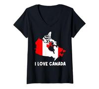 Donna Hello Ottawa I Love Canada Mappa Bandiera Orgoglioso Canadese Mamma papà Maglietta con Collo a V