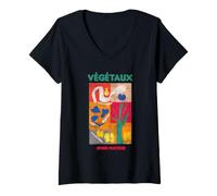 Donna Henri Matisse Vegetables - Grafica Artistica Ritagliata Maglietta con Collo a V