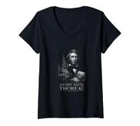 Donna Henry David Thoreau Walden Maglietta con Collo a V
