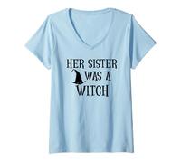 Donna Her Sister Was a Witch Bro My Sister's a Witch Sister Witchy Maglietta con Collo a V