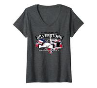 Donna Hesketh Racing Silverstone Campione del Mondo Team Retro Classic Maglietta con Collo a V