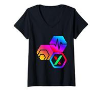 Donna Hex PulseChain PulseX Crypto Pls Logo delle risorse digitali Maglietta con Collo a V