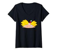 Donna Hey Arnold! Santa Hat Maglietta con Collo a V