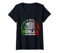 Donna Hidalgo México Souvenir Mexican Travel Vacation Maglietta con Collo a V